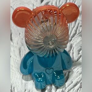 Mini Fan Birthday Gift Electroplated Cartoon Bear Mini Electric - NO Usb Cable